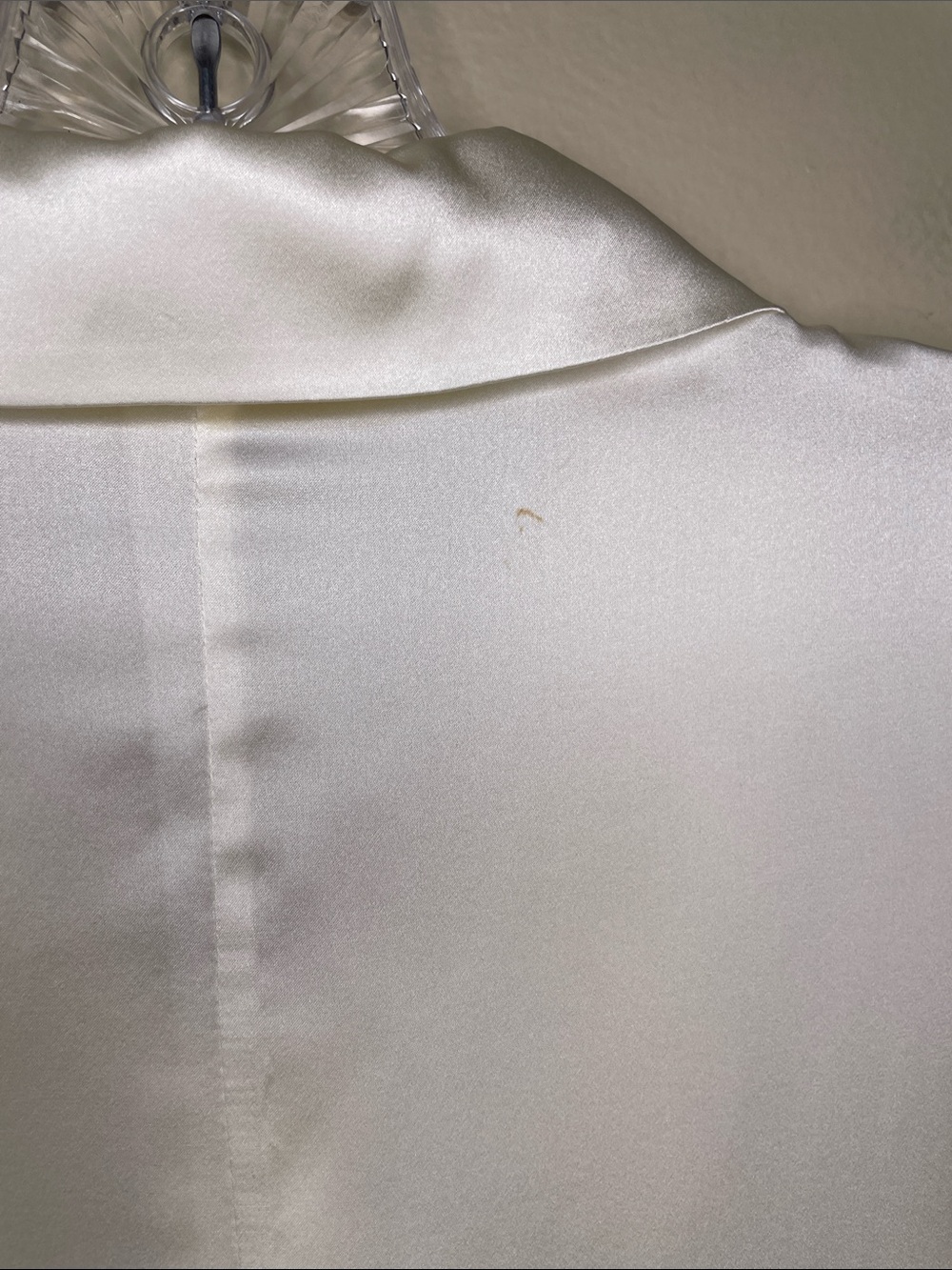SILK MAISON Ivory MULLBERRY Silk Long Button Down Quiet Luxury Shirt Blouse Lg - Picture 9 of 14